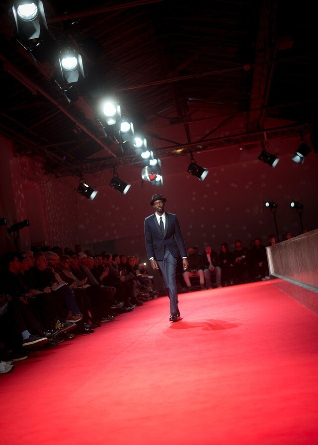 Junya Watanabe AW15 Bowler Hat Navy Dinner Jacket Shirt 9