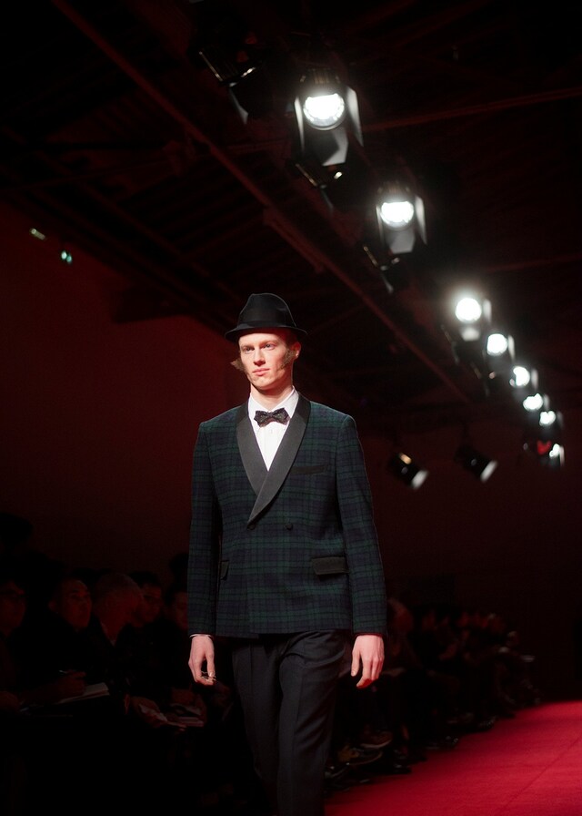 Junya Watanabe AW15 Fedora Bow Tie White Shirt Check 7