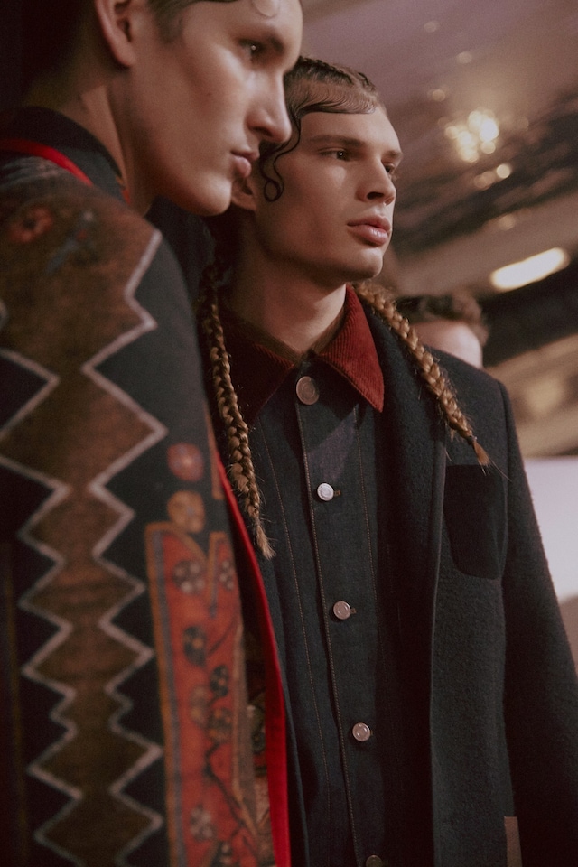 Givenchy AW15 Mens Dazed Backstage Red Collar Zig Zag Print 0