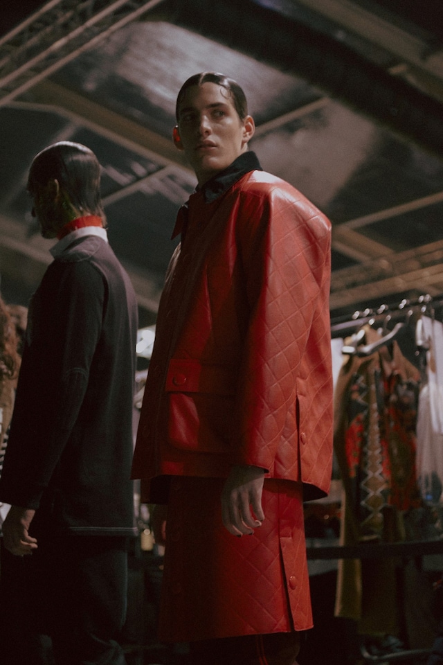 Givenchy AW15 Mens Dazed Backstage Red Leather Jacket 6