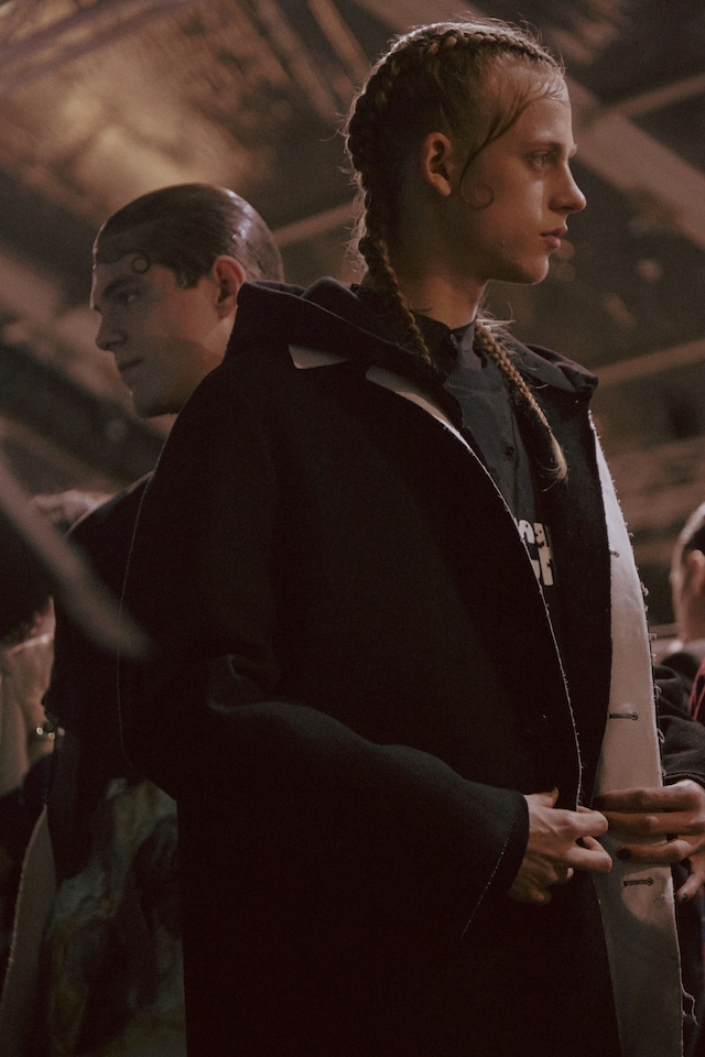 Givenchy AW15 Mens Dazed Backstage Plaits Black Hood 8