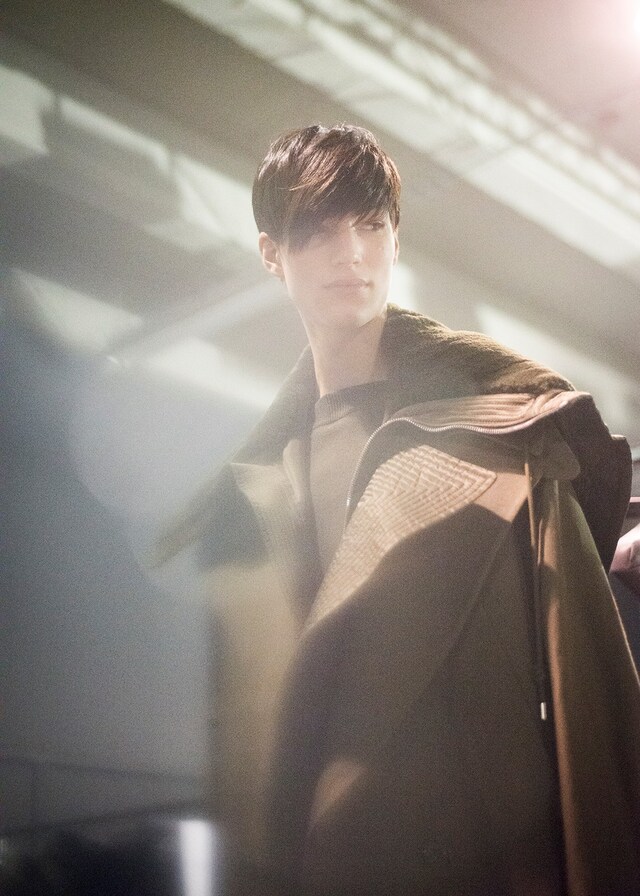 Juun.J AW15 Backstage Dazed Paris Brown Fur Hood Coat 0