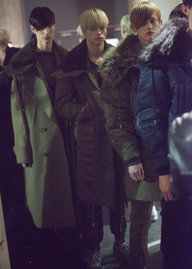 Juun.J AW15 Backstage Dazed Paris Fur Lined Hooded Coats 6