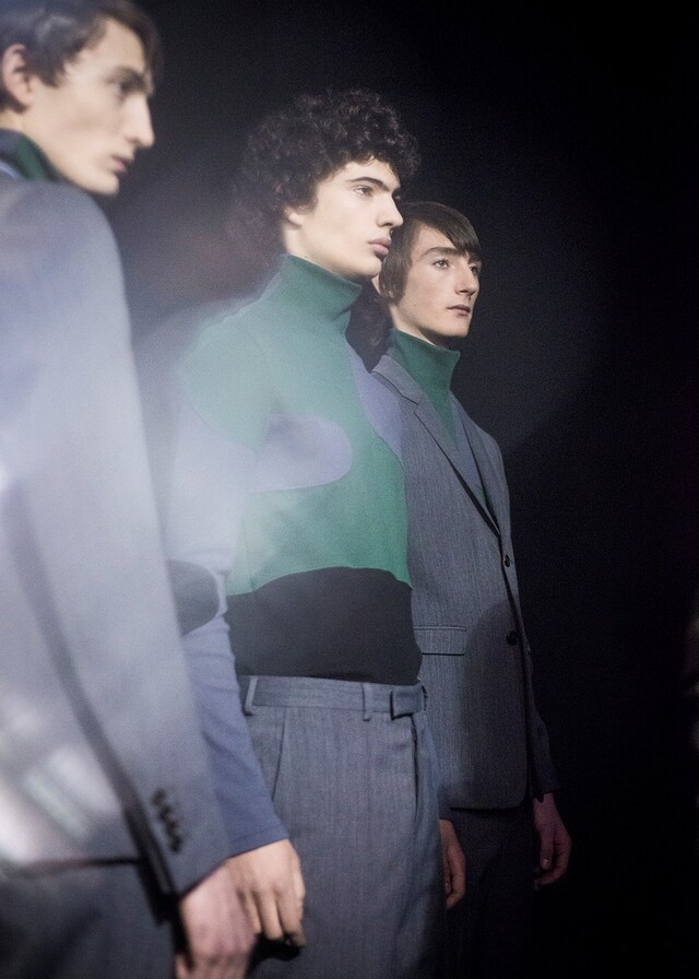 Krisvanassche AW15 Mens Green And Blue Patch Turtlenecks 19