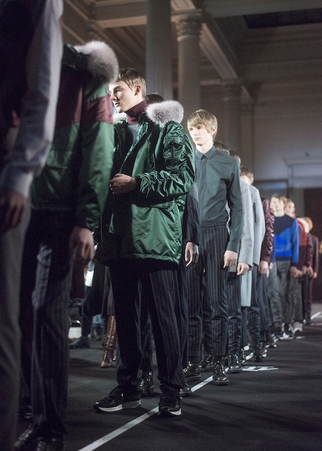 Krisvanassche AW15 Mens Green Jackets Pinstripe Trousers 12