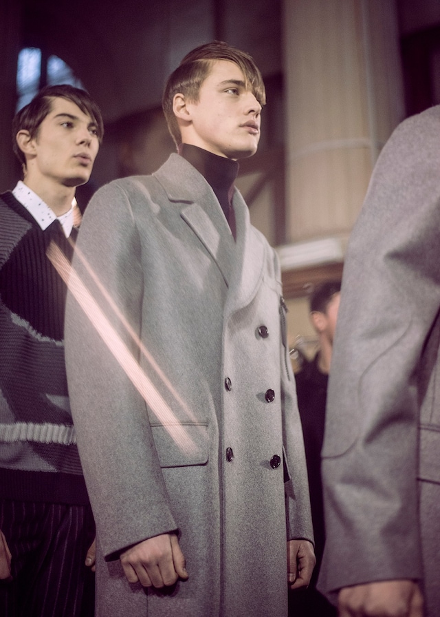Krisvanassche AW15 Mens Black Turtleneck Grey Coat 4