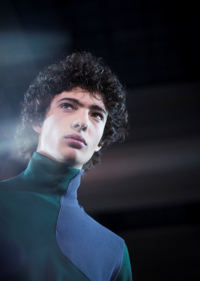 Krisvanassche AW15 Mens Green And Blue Patch Turtleneck 10