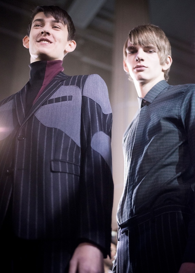 Krisvanassche AW15 Mens Pinstripe Suit Check Pattern Shirt 21