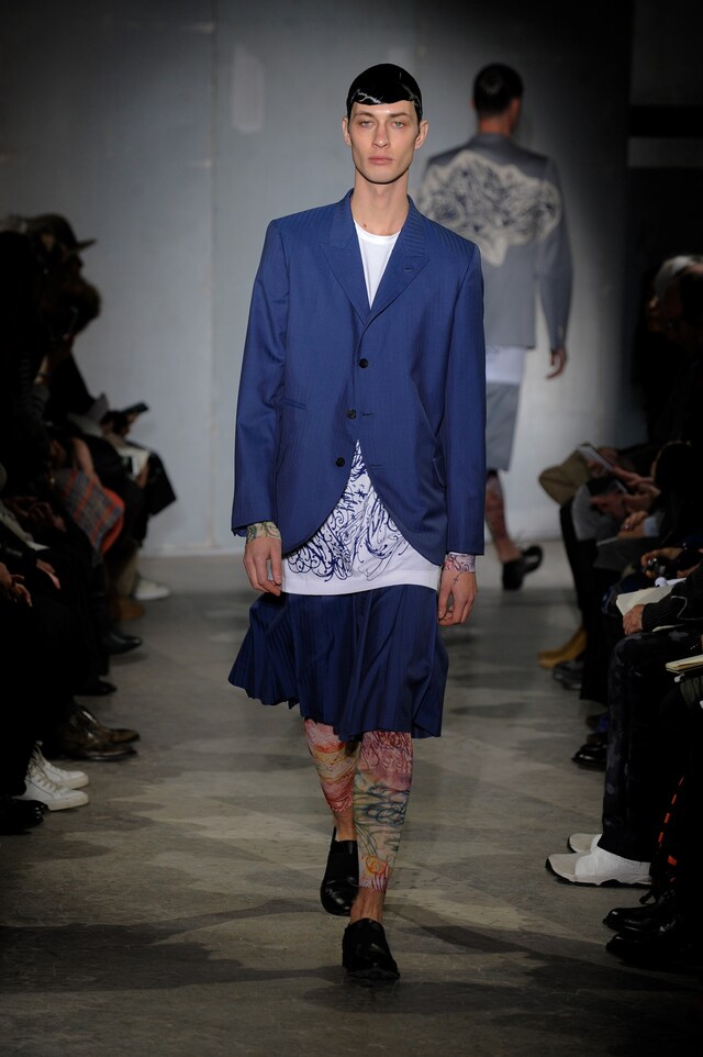 Comme des Gar&#231;ons Homme Plus AW15 Blue Pinstripe Skort 12