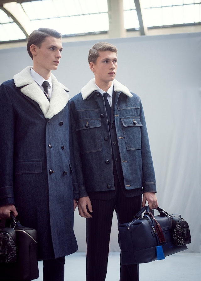 Dior Homme AW15 denim w sheep skin collar, Dazed backstage 11