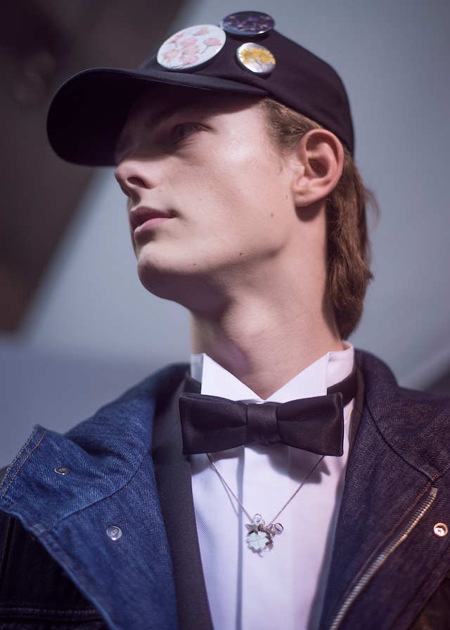Dior Homme AW15 bow tie + badges, Menswear, Dazed backstage 7