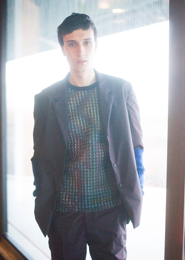 Kenzo AW15 Mens Rainbow Print Crewneck Top Purple Suit 21