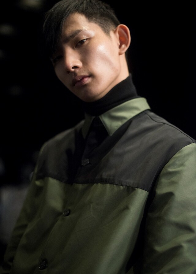 Kenzo AW15 Mens Green And Black Collared Jacket Turtleneck 23