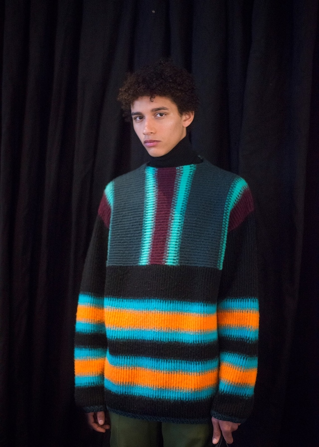 Kenzo AW15 Mens Vertical And Horizontal Striped Jumper 11