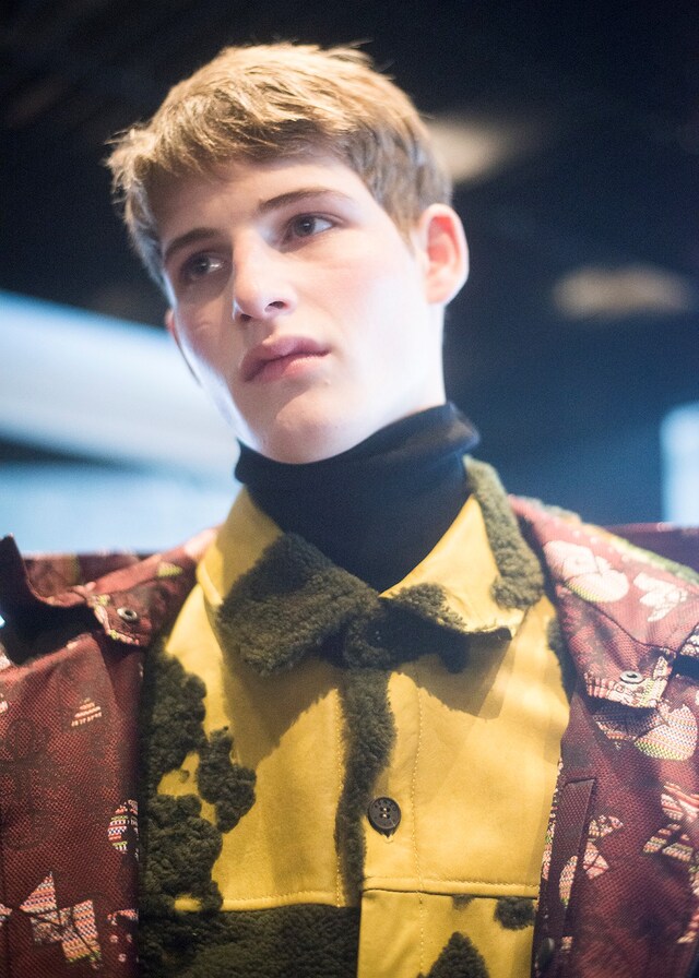 Kenzo AW15 Mens Shearling Patch Collar Mustard Shirt 0