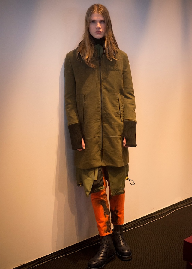 Kenzo AW15 Mens Khaki Zip Coat Large Pocket Pink Trousers 19