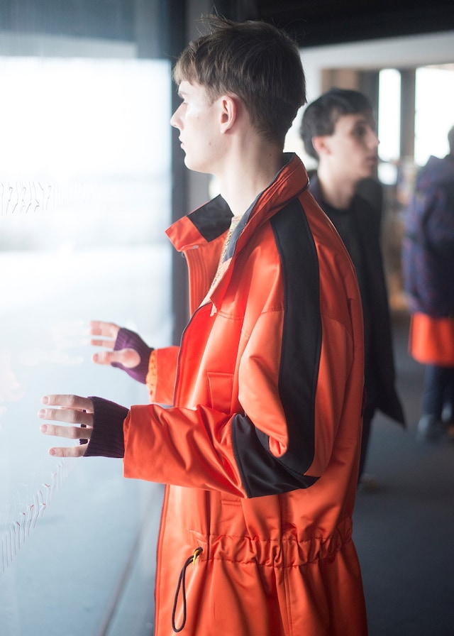 Kenzo AW15 Mens Orange Shoulder Stripe Jacket Drawstring 26
