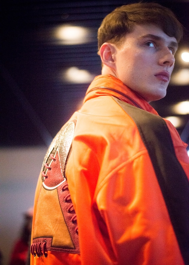 Kenzo AW15 Mens Orange Jacket Embroidered Eyelet Holes Laced 8