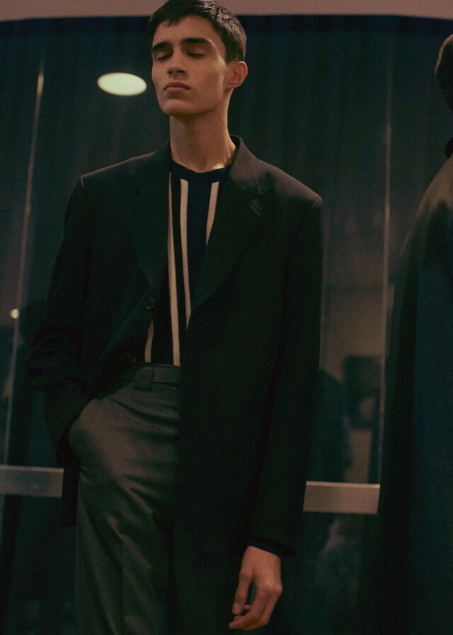 Paul Smith AW15 stripes shirt high waisted belt jacket 13