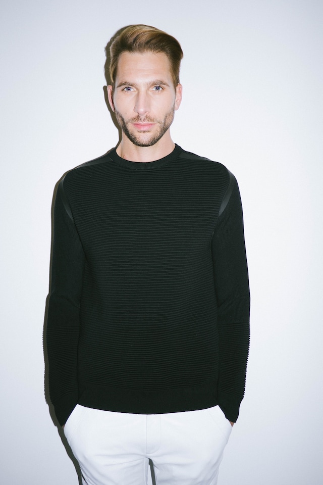 Les Benjamins AW15 Presentation Black Ribbed Jumper 9