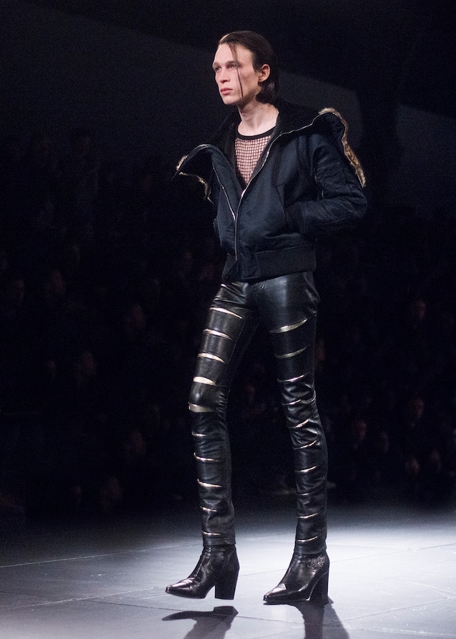  Saint Laurent AW15 Mens Nylon Bomber Slashed Leather 6