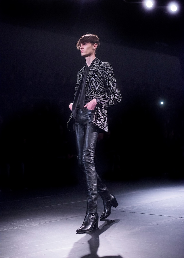  Saint Laurent AW15 Mens Swirl Patten Blazer Leather Trouser 5