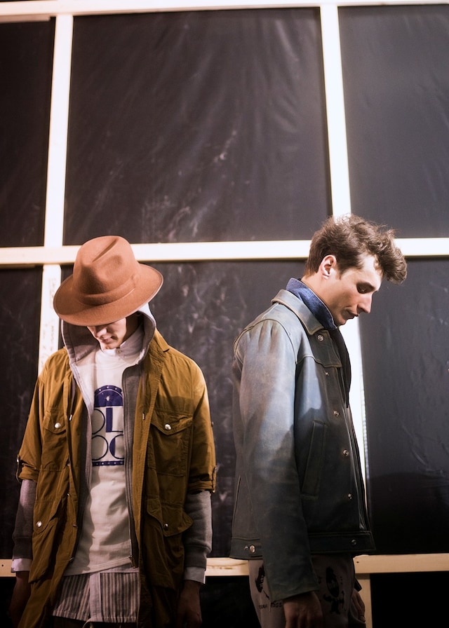 Miharayasuhiro AW15 Brown Fedora Print T-shirt Blue Leather 7