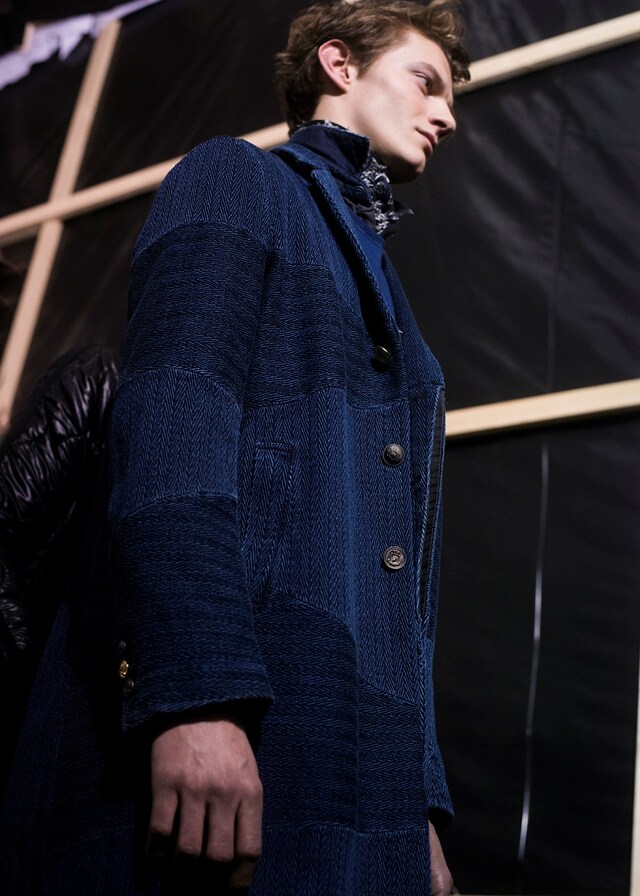 Miharayasuhiro AW15 Indigo Denim Jacket Strips 15