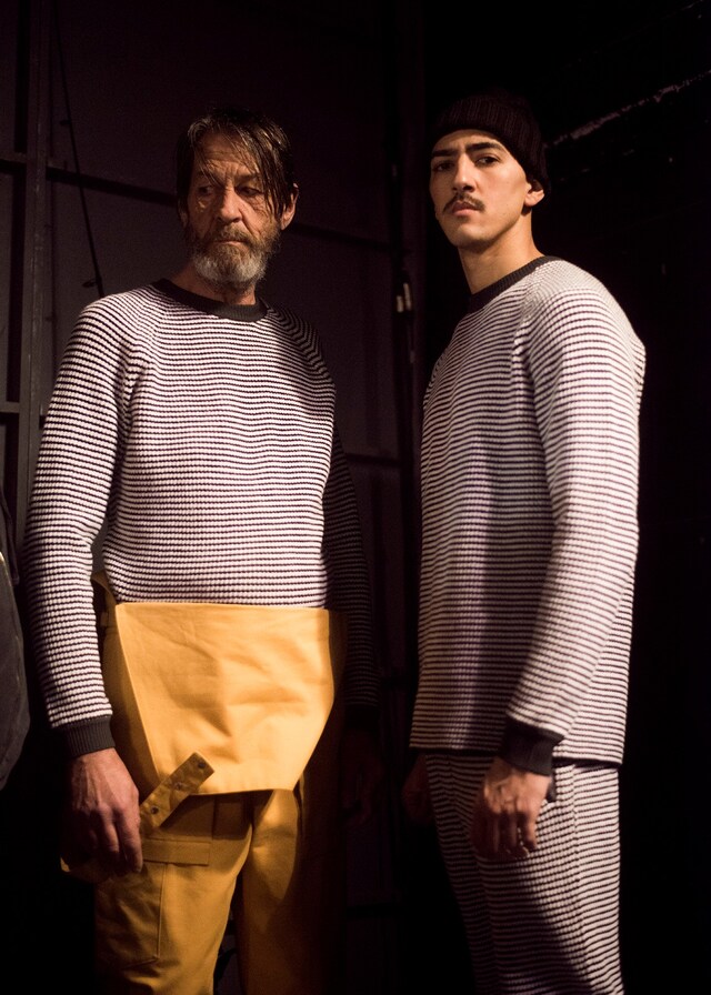 Umit Benan AW15 Monochrome Knit Jumpers Yellow Dungarees 8