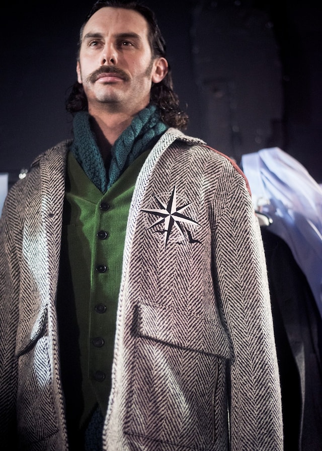 Umit Benan AW15 Green Knit Waistcoat Compass Motif 7