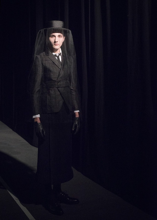 Thom Browne AW15 Mens Black Veil Flat Top Leather Gloves 5