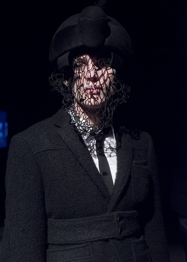 Thom Browne AW15 Mens Netting Black Hat Tie Belted Blazer 9