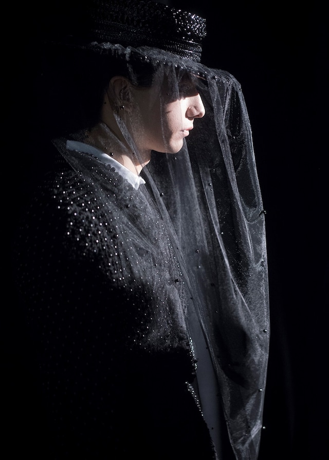 Thom Browne AW15 Mens Black Veil Beads Trimming 15