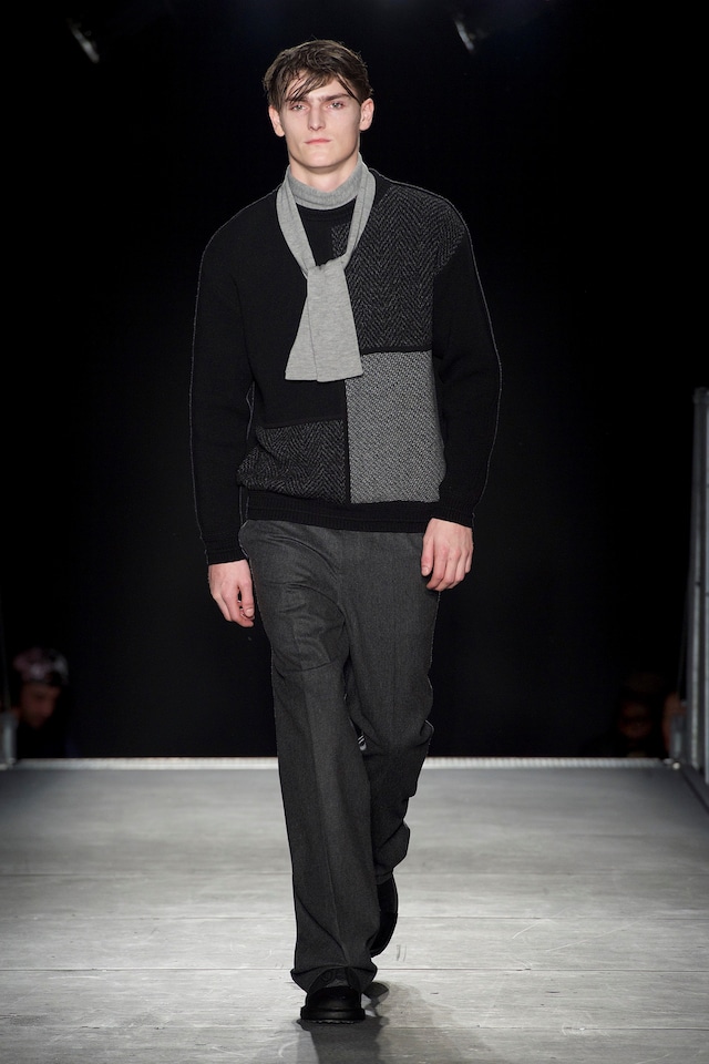 Wooyoungmi AW15 Mens Grey Shades Block Jumper Slouch Trouser 9