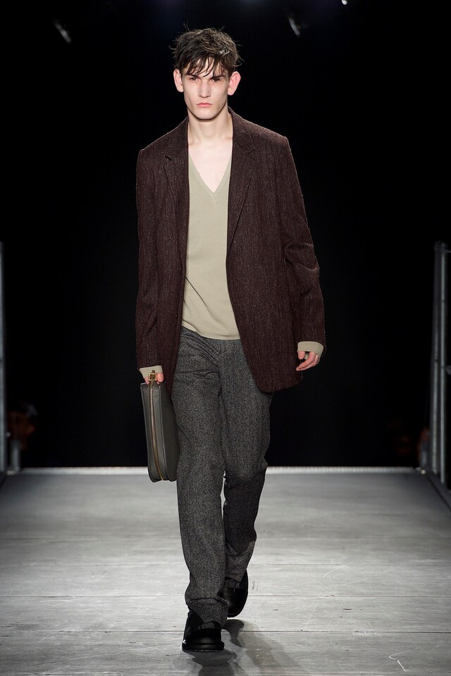 Wooyoungmi AW15 Mens Maroon Blazer Pale Green V-neck 19