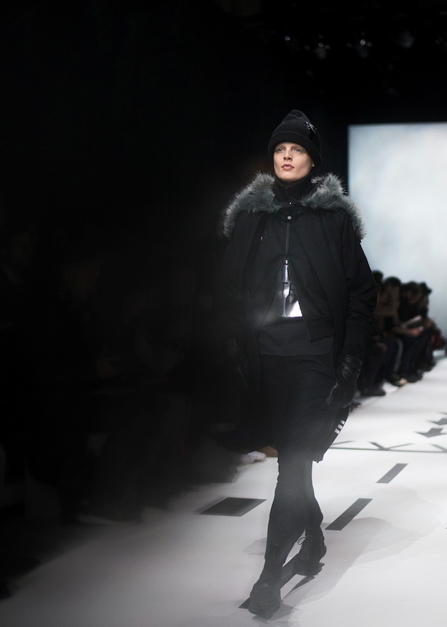 Y-3 AW15 Mens Beanie Hat Grey Fur Open Zip Mesh Metallic Top 21