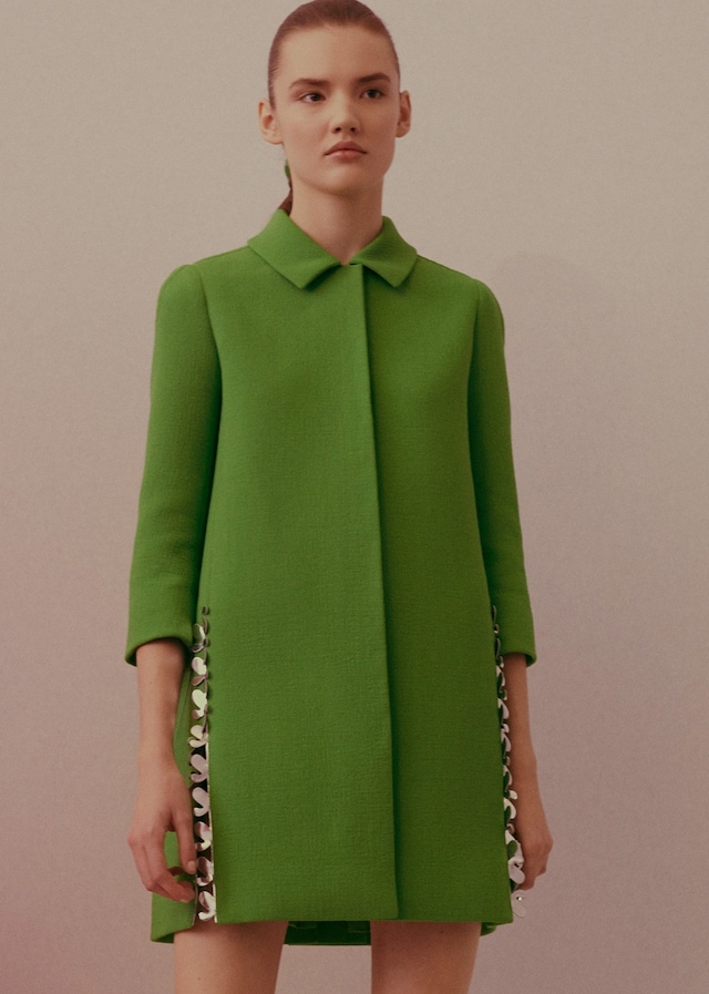 Christian Dior Haute Couture SS15 Pea Green Metallic Collar 8