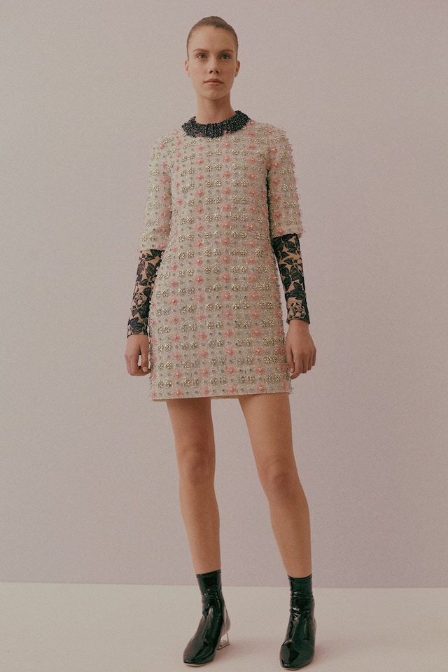 Christian Dior Haute Couture SS15 Beaded Collar Dress Floral 12