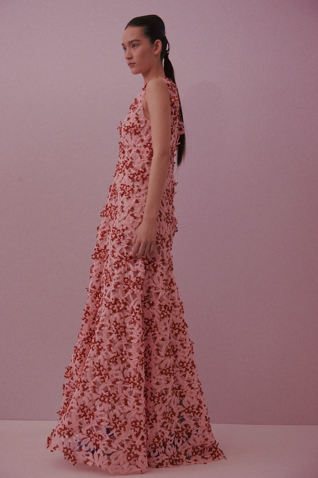 Christian Dior Haute Couture SS15 Pink Floor Length Floral 13