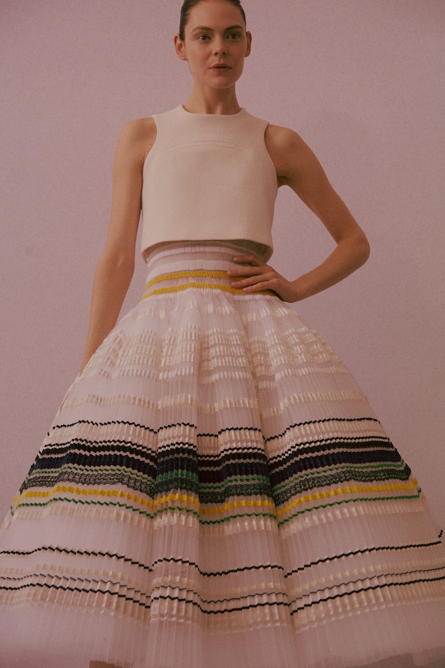 Christian Dior Haute Couture SS15 Pleat Full Skirt Stripe 19
