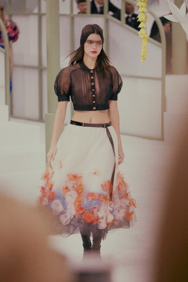 Kendall Jenner Chanel Haute Couture SS15 transparency skirt 0
