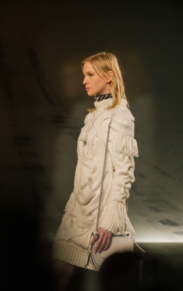 Coach AW15 Leather Womenswear Neck Scarf Fringing Wool Knit 12