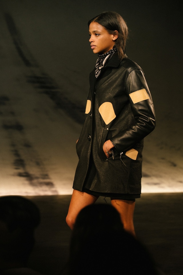 Coach AW15 Zips Leather Womenswear Neck Scarf Biker 10