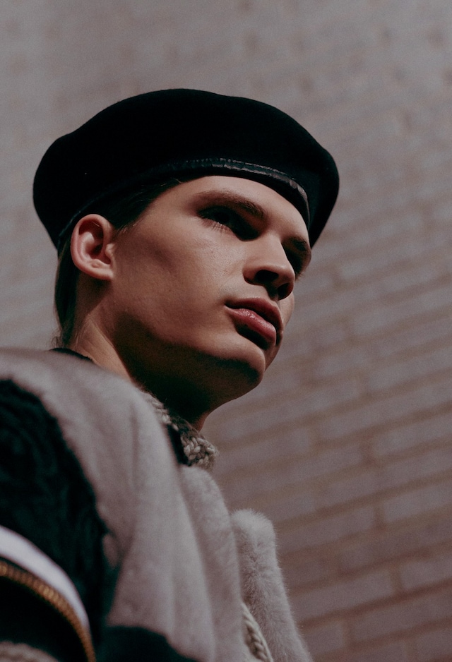 ASTRID ANDERSEN AW15 Menswear Fur Outerwear Military Beret 13