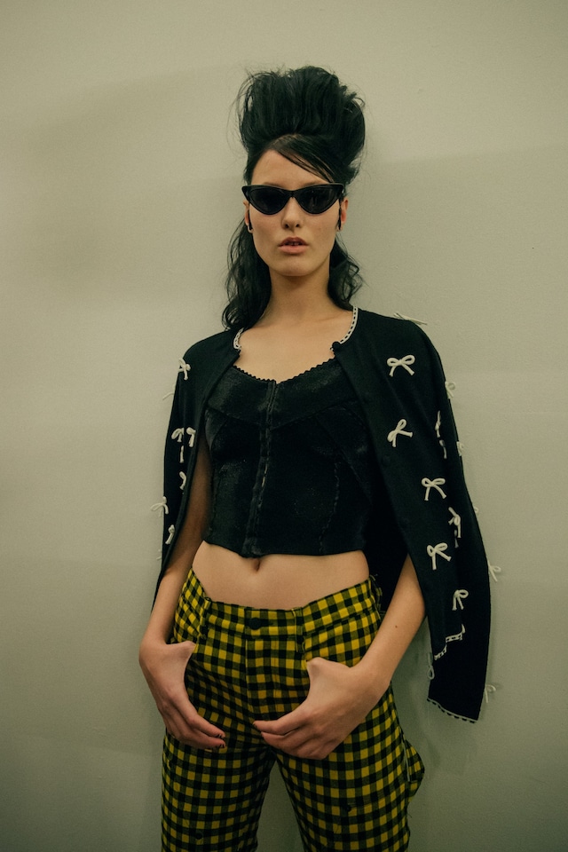 Adam Selman AW 15 Gingham John Waters Bow Beehive 0