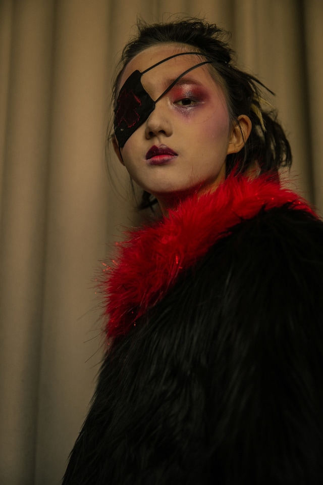 Ammerman Schl&#246;sberg AW15, womenswear, eyepatch, red fur, NY 1