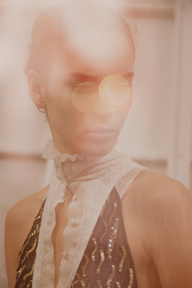 Altuzarra AW15 High Neck Lace Blouse Beading 16