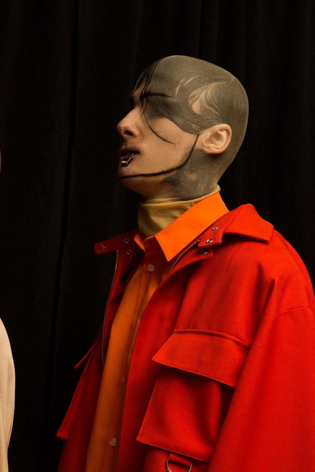 Hood By Air AW15 Dazed backstage womenswear orange pantyhose 0