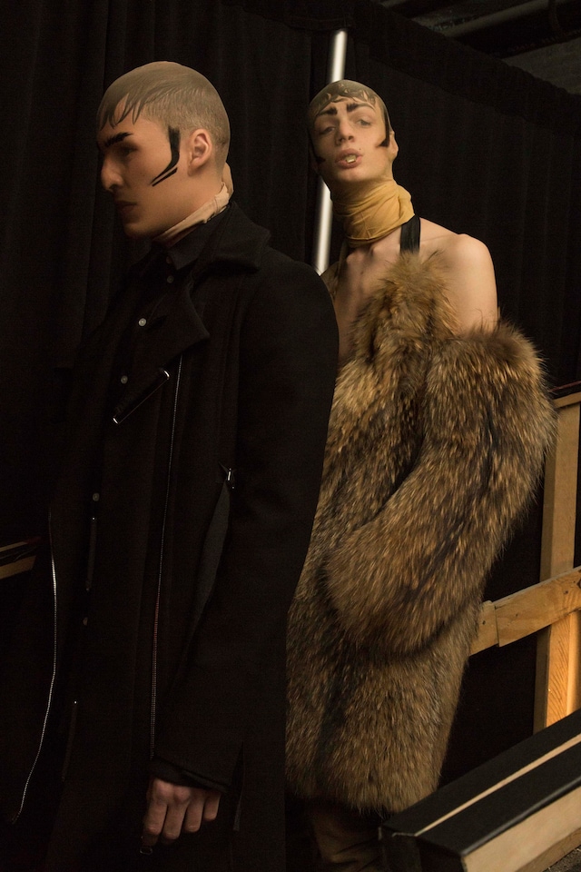 Hood By Air AW15 Dazed backstage womenswear fur pantyhose 4
