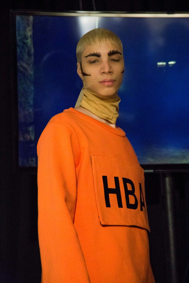 Hood By Air AW15 Dazed backstage womenswear orange HBA tight 10